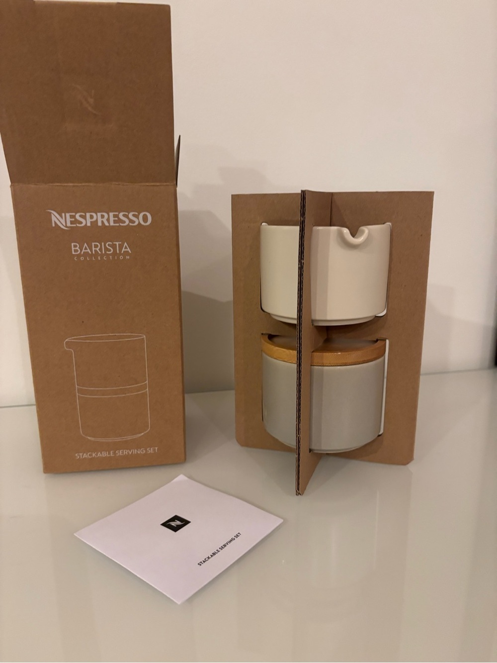 Nespresso Barista Collection Stackable Serving Set NIB